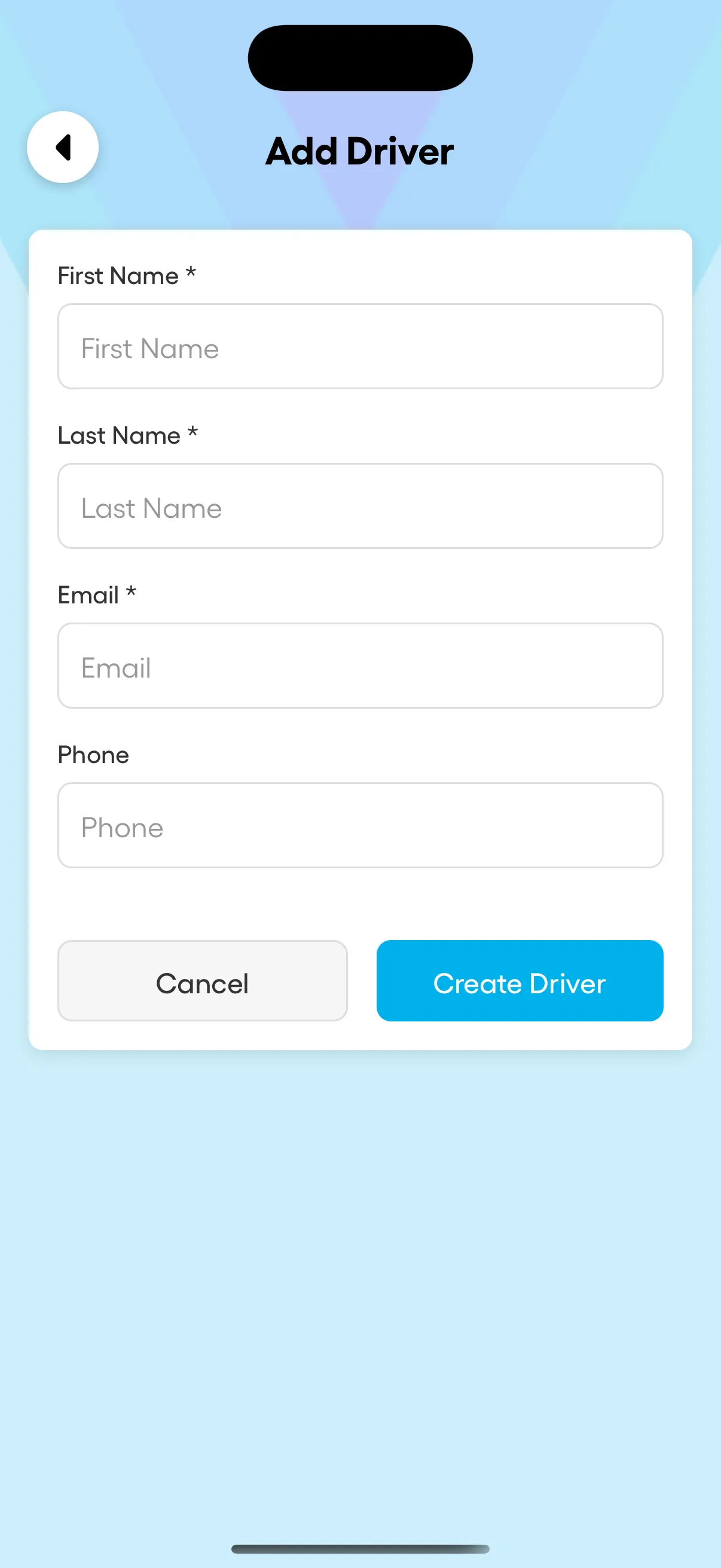 Add driver form