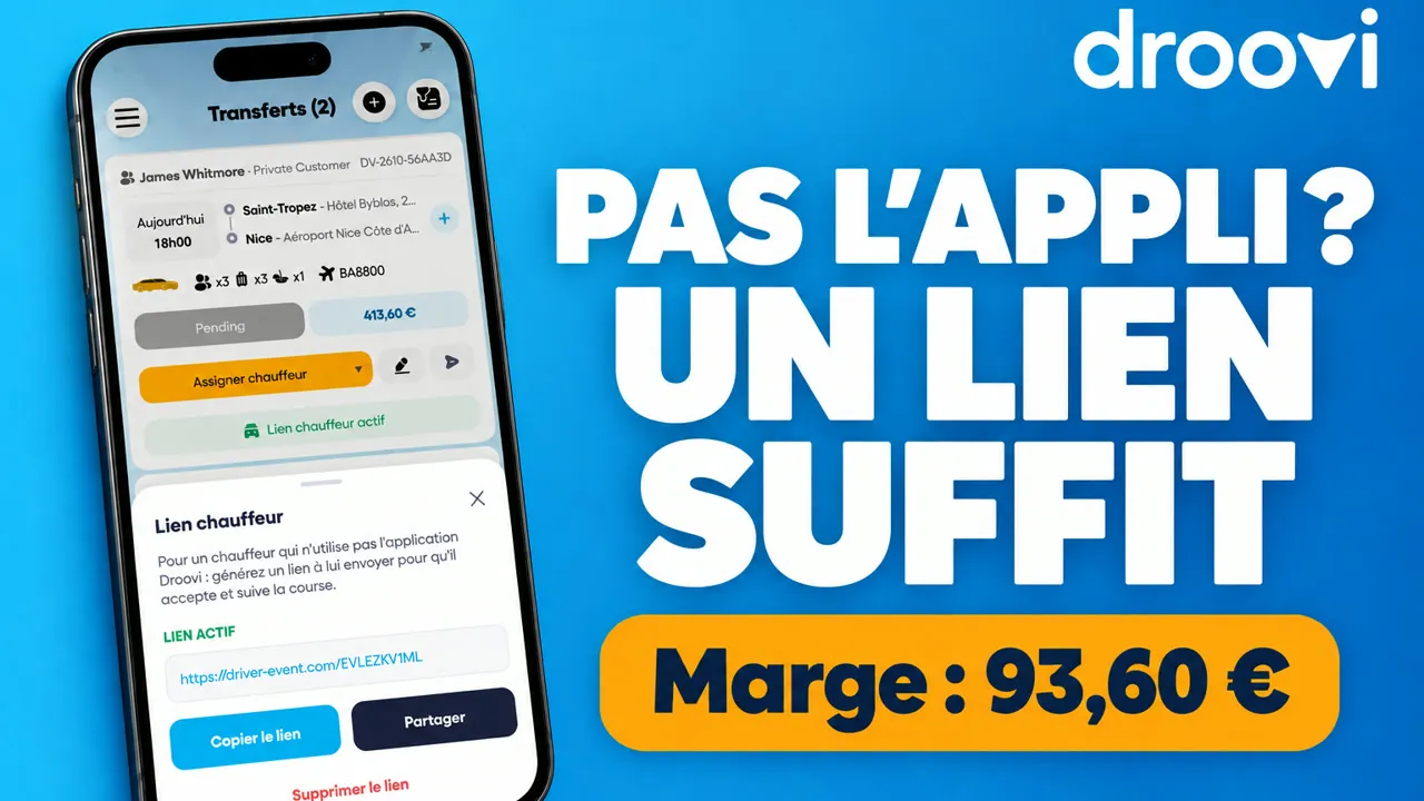 Logiciel VTC : confier une course à un chauffeur sans l'application | Droovi