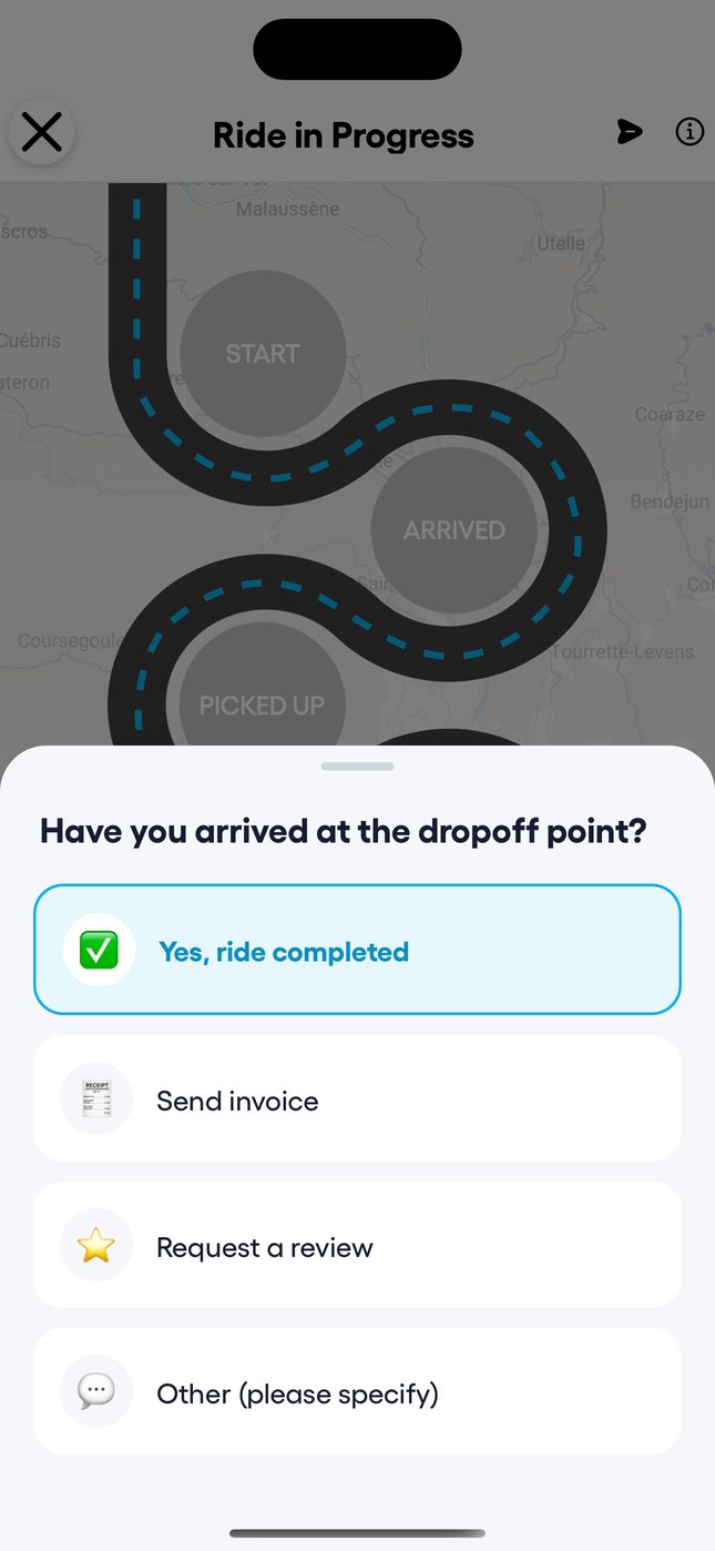 If there is an amount to collect, the app asks how it was paid.
