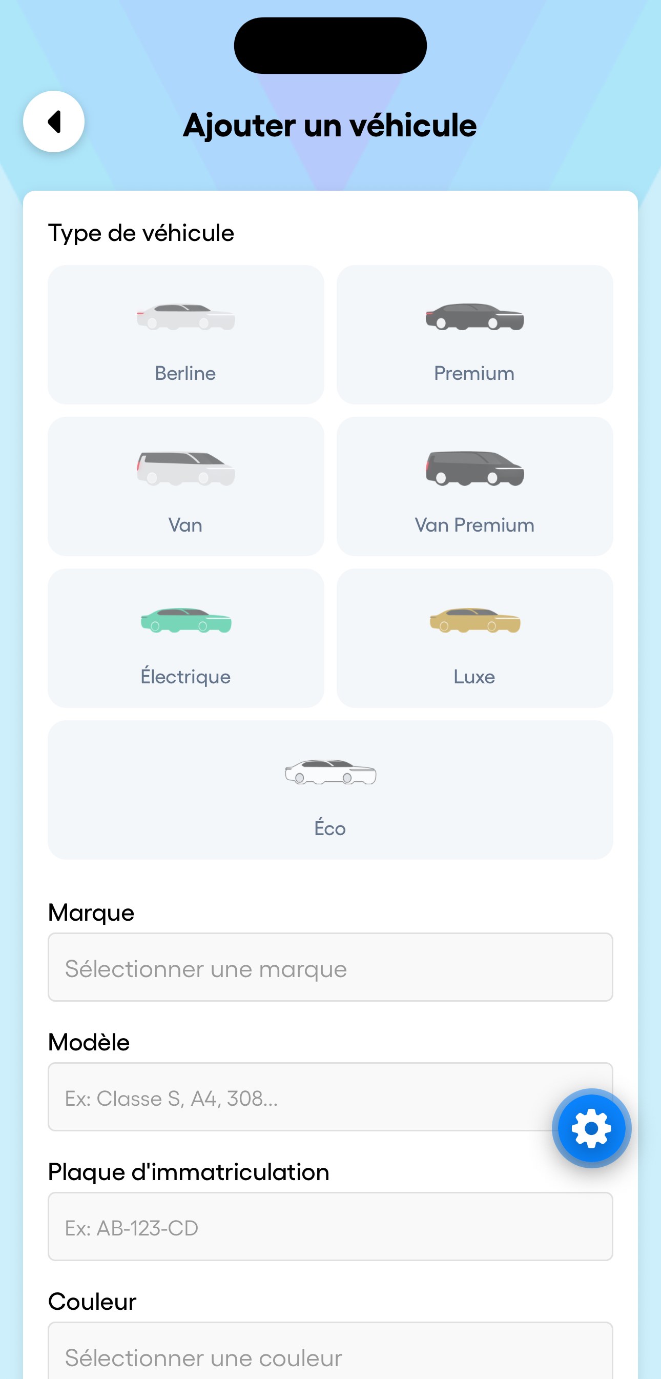 Dans l'app : la liste des véhicules et le formulaire d'ajout.