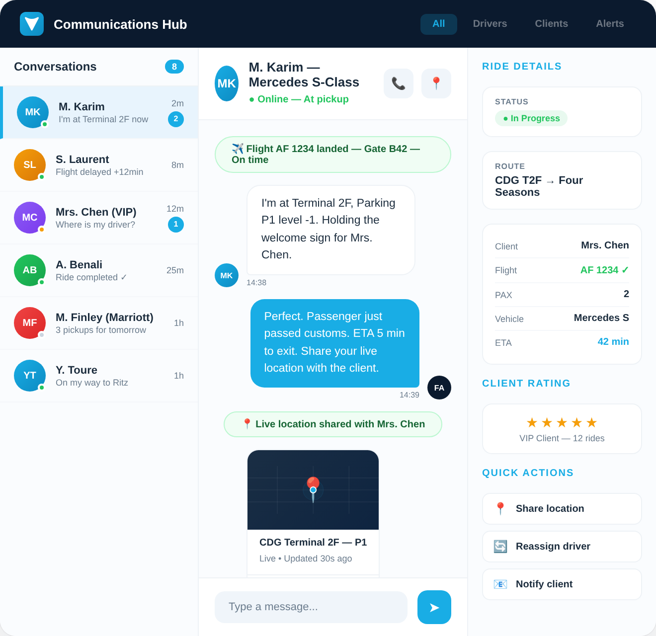 Smartere Kommunikation zwischen Managern, Fahrern und Kunden